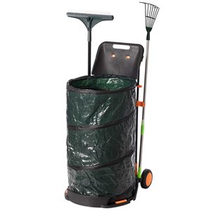 Gardenised Collapsible Trash Can/Leaf Collector/Bag Holder w/ Hand Scoop
