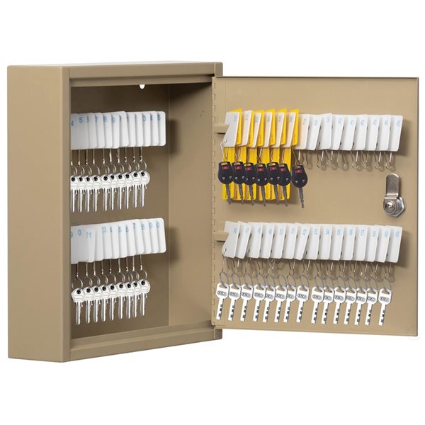 Basicwise 60-Key Wall Mount Security Steel Cabinet w/ Tags and Lock