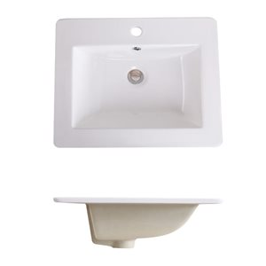 Évier de cuisine blanc encastré Vanity B612 de Bristol Sinks 18 L. x 21 po l. monotrou