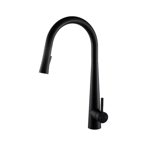 Bristol Sinks Floresta Matte Black 1-Handle Deck-Mount Pull-Down Kitchen Faucet