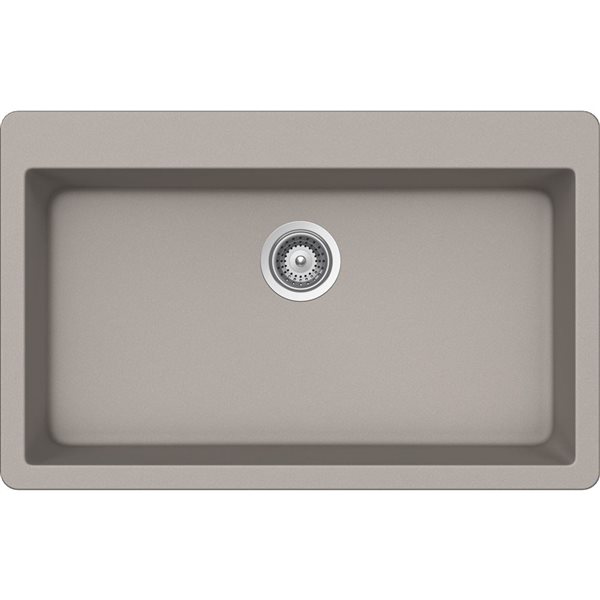 Bristol Sinks Virtuo Granite B336 Undermount 18.5 L x 33-in W Grey Single Bowl Kitchen Sink