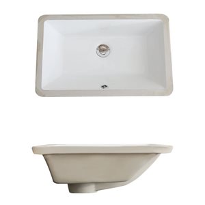 Évier de cuisine blanc Vanity B604 de Bristol Sinks 13,5 L. x 21 po l. installé sous comptoir