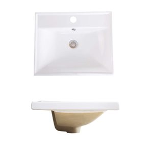 Évier de cuisine blanc encastré Vanity B611 de Bristol Sinks 16 L. x 20 po l. monotrou