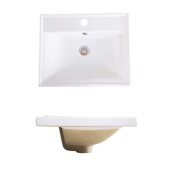 Bristol Sinks Vanity B611 Drop-in 16 L x 20-in W White Single Bowl 1-Hole Kitchen Sink