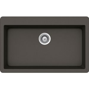 Évier de cuisine gris Virtuo Granite B329 de Bristol Sinks 18,5 L. x 33 po l. installé sous comptoir