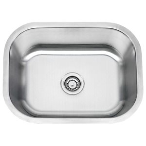 Évier de cuisine en acier inoxydable Traditional B706 de Bristol Sinks 18 L. x 23 po l. installé sous comptoir