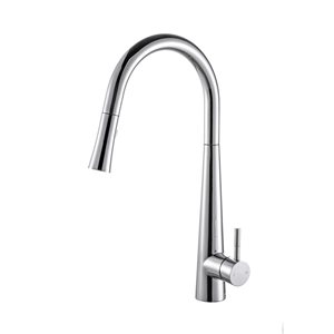 Robinet de cuisine rétractable Floresta de Bristol Sinks en chrome poli à 1 poignée et installation sur comptoir