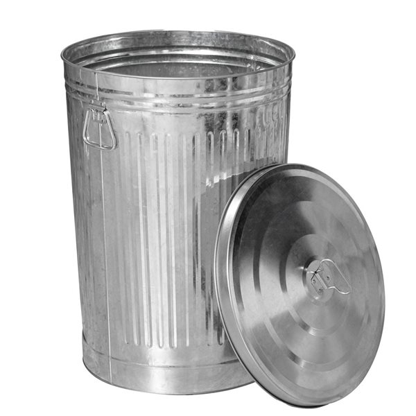 Gardenised Galvanized Steel 98-L Trash Can