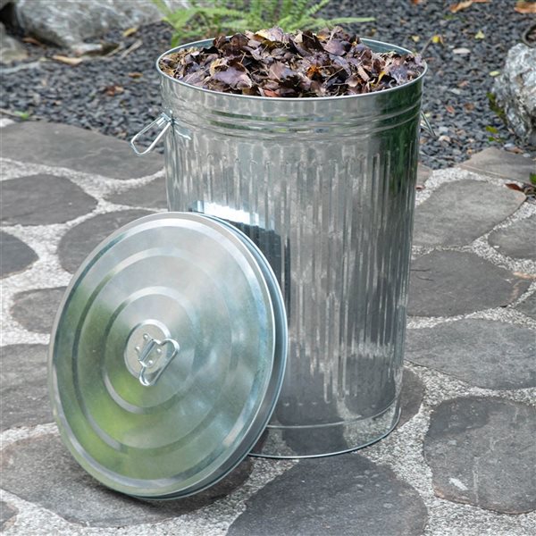 Gardenised Galvanized Steel 98-L Trash Can