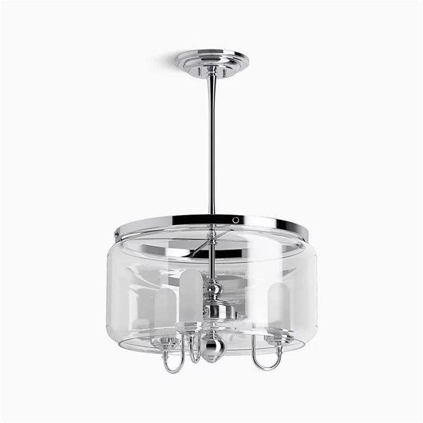 Kohler Artefakt Pendelleuchte – 3-armig, Poliertes Chrom – Vintage-Look Mit Edison-Glühbirnen