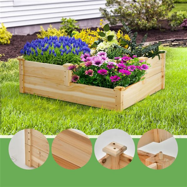 Costway 3-Tier Vegetable Planter Box Outdoor Raised Garden Bed