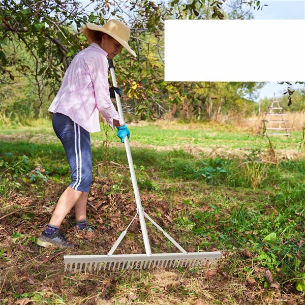 Costway 36-in x 4-in W Head 36-Tine Aluminum Landscape Leaf Rake with 68-in Handle - Silver