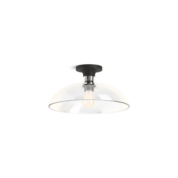 KOHLER Tone 15-in W Flush-Mount Ceiling Light - Matte Black
