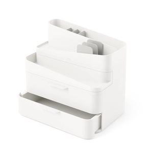 Umbra Glam Plastic Large 3-Drawer Cosmetics Organizer - White