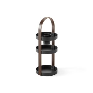 Umbra Bellwood 7.75 x 7.75 x 19.75-in Plastic and Wood 3-Tier Cosmetics Organizer - Black/Walnut