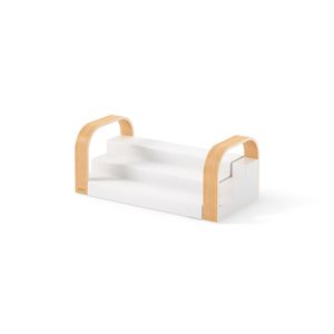 Umbra Bellwood 5 x 6.38 x 21.5-in Three-Tier Plastic and Wood Spice Shelf - White/Natural