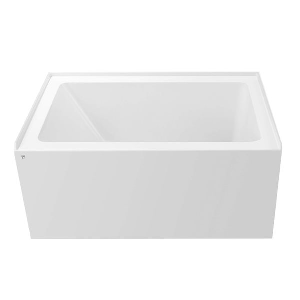 Vanity Art 48 L x 32-in W Acrylic Matte Black Rectangular Alcove Skirt Bathtub w/ Right Overflow and Drain