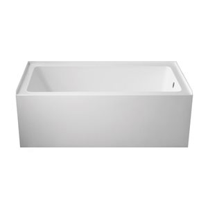 Vanity Art 60 L x 32-in W Acrylic Matte Black Rectangular Alcove Skirt Bathtub w/ Right Overflow and Drain