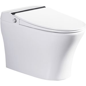 Vanity Art White Dual Flush Elongated 18-in H 1-Piece Smart Toilet w/ Heated Seat and Seating Sensor