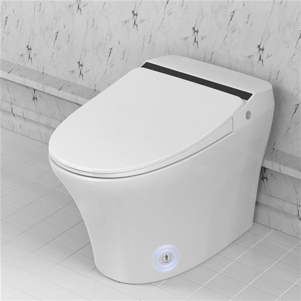 Vanity Art White Dual Flush Elongated 18-in H 1-Piece Smart Toilet