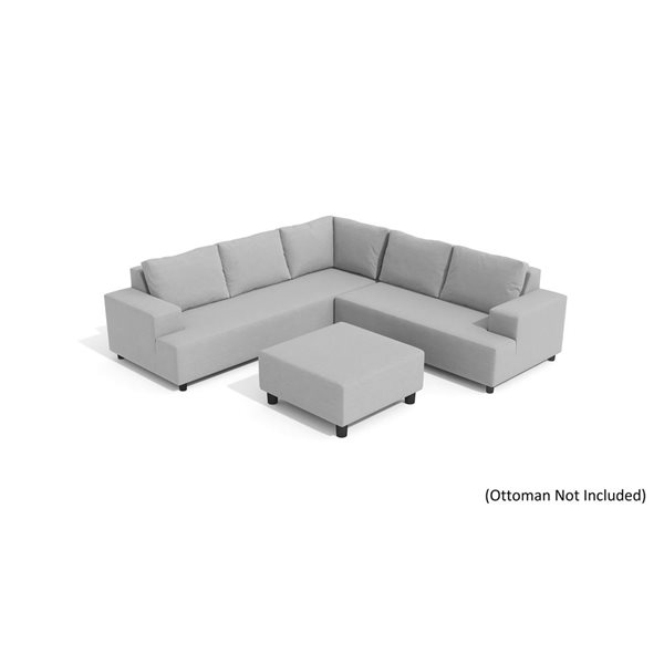 Canapé sectionnel d'extérieur Root Outdoorz 52 p. x 18 h. x 96 po l. en nylon gris clair