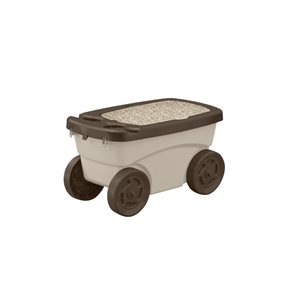 Chariot et banc de jardin Suncast 13 h. x 22.5 L. x 22.5 po d. brun et beige à roulettes