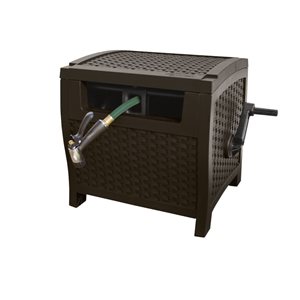 Dévidoir pour boyau d'arrosage de 175 pi Slide Trak de Suncast en plastique brun