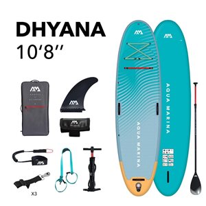 Planche à pagaie debout gonflable Dhyana Aqua Marina 11 pi L. x 34 po l. en PVC pour utilisation sur eau calme