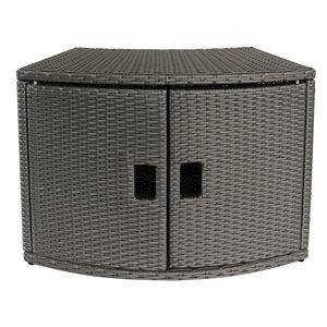 Unité de rangement en osier pour spa rond MSpa de 140 L et 12 l. x 31,5 po L. en gris