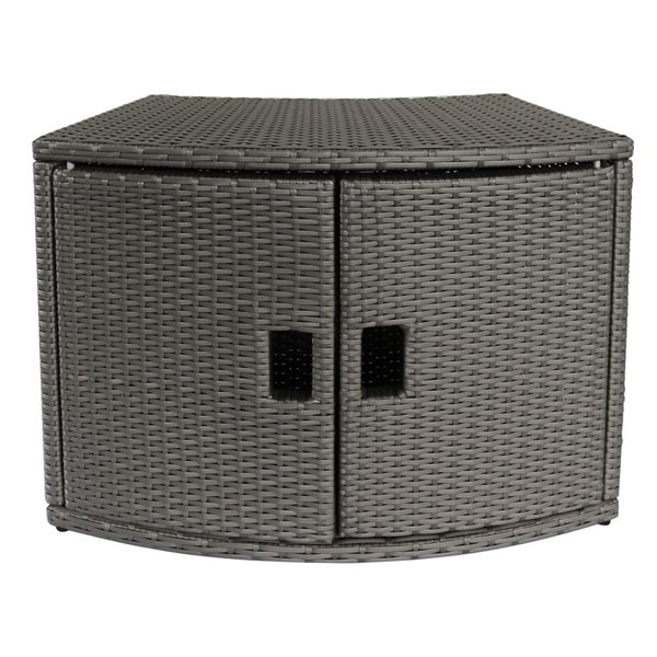 MSpa 12 W x 31.5-in L Grey 140-L Wicker Accessories Cabinet Storage Unit For Round Spa
