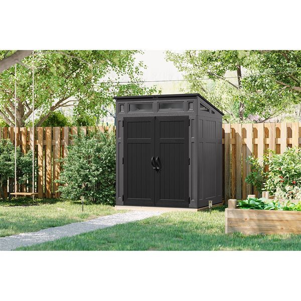 Suncast Modernist 6 W x 5-ft L Black Lean-To Storage Shed