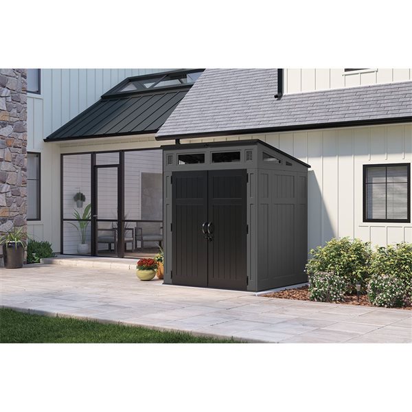 Suncast Modernist 6 W x 5-ft L Black Lean-To Storage Shed