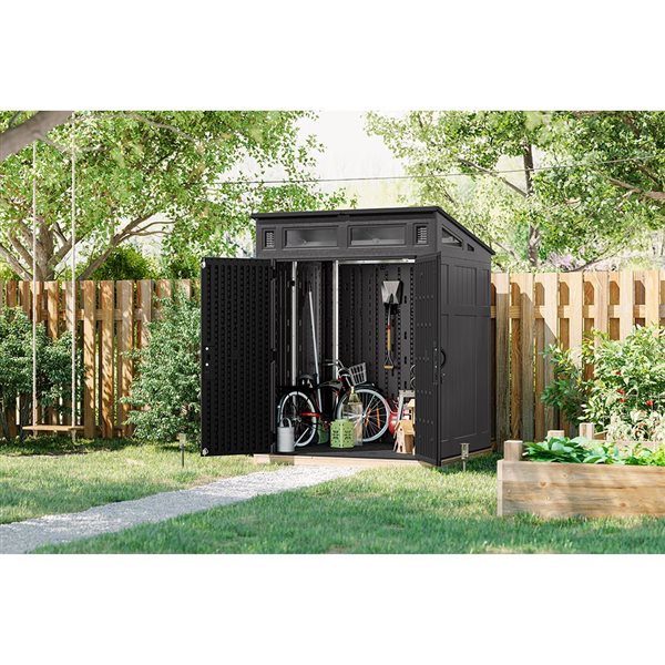 Suncast Modernist 6 W x 5-ft L Black Lean-To Storage Shed