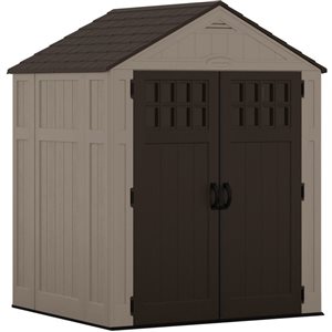Suncast Everett 6 W x 5-ft L Dark Taupe Lean-To Storage Shed