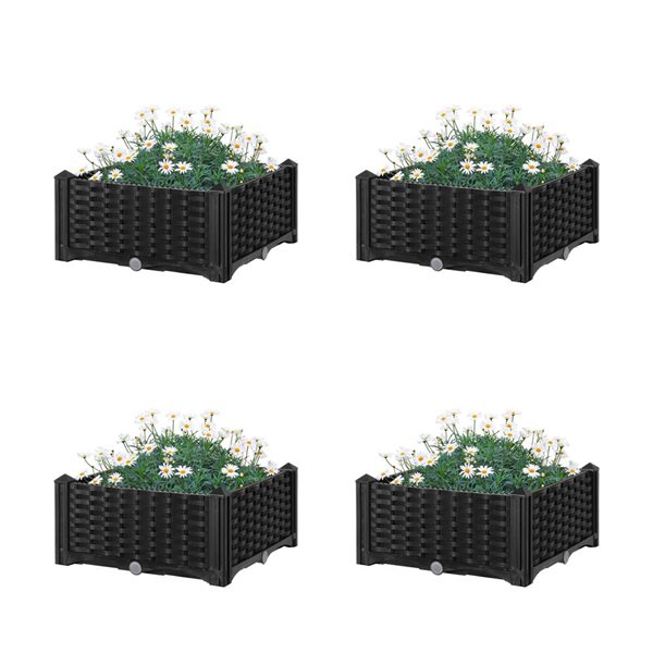 Gardenised Raised Bed Planter - 4/Pk