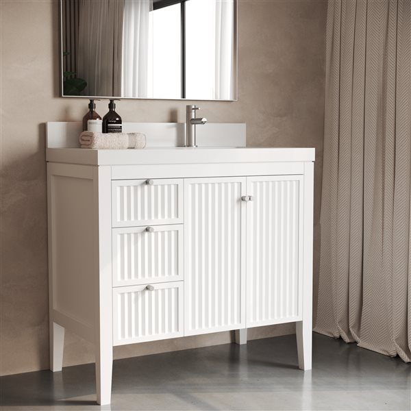 Urban Woodcraft Davos 36-in Single White Vanity