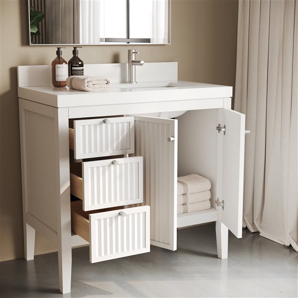 Urban Woodcraft Davos 36-in Single White Vanity