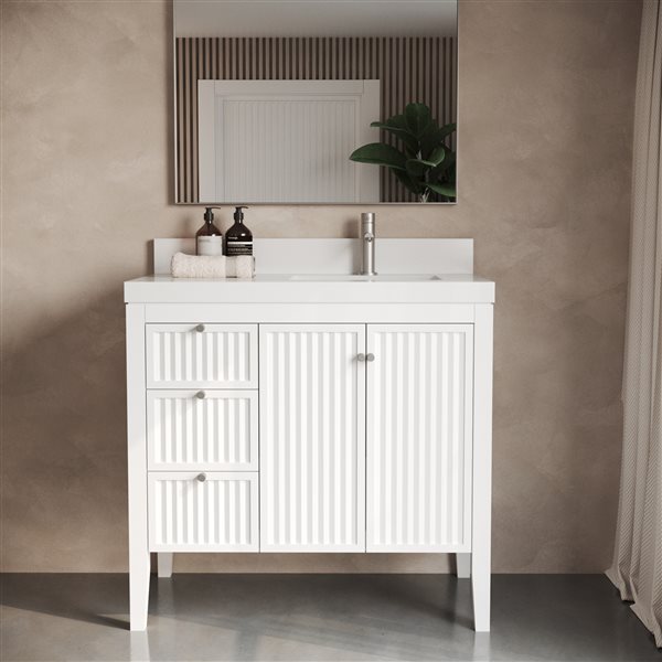 Urban Woodcraft Davos 36-in Single White Vanity