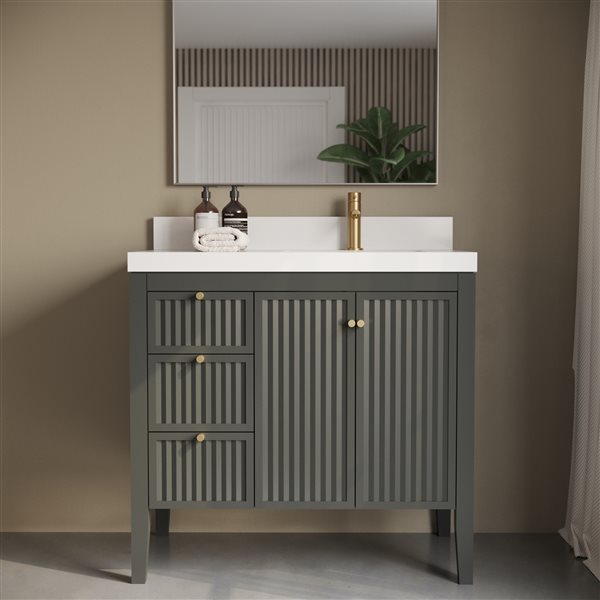 Urban Woodcraft Davos 36-in Single Grey Vanity