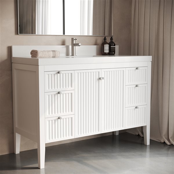 Urban Woodcraft Davos 48-in Single White Vanity