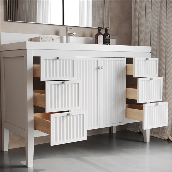 Urban Woodcraft Davos 48-in Single White Vanity