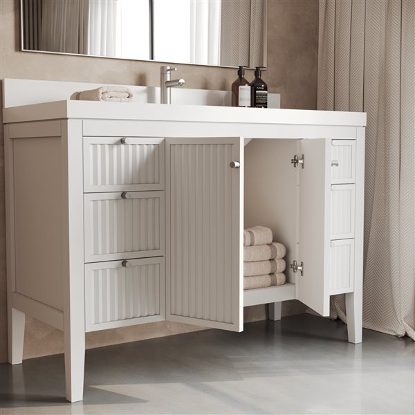 Urban Woodcraft Davos 48-in Single White Vanity