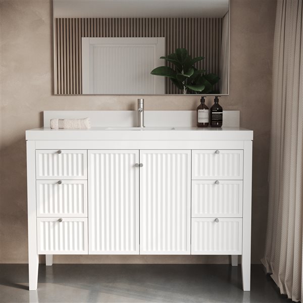 Urban Woodcraft Davos 48-in Single White Vanity