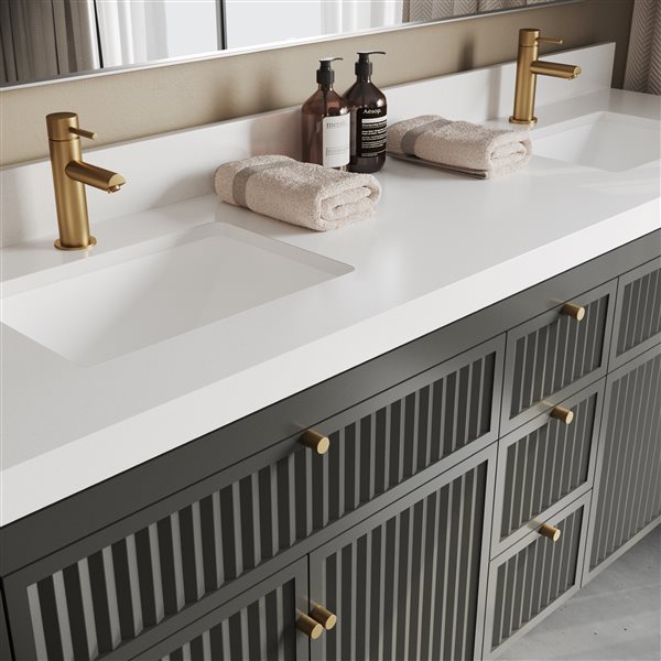 Urban Woodcraft Davos 72-in Double Grey Vanity