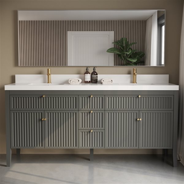 Urban Woodcraft Davos 72-in Double Grey Vanity