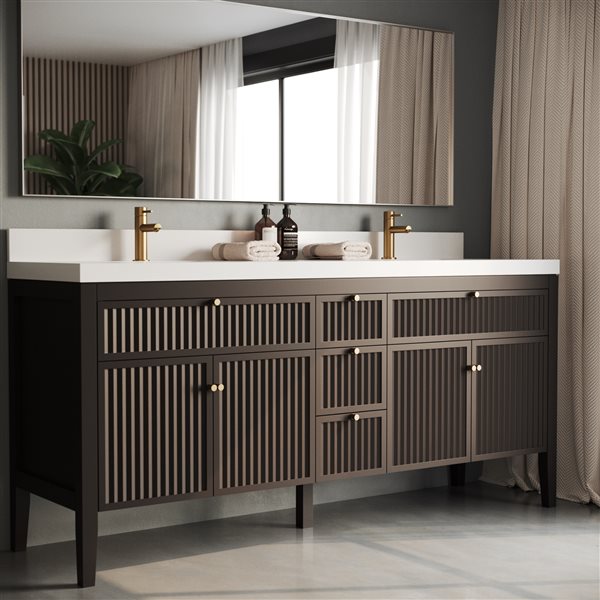Urban Woodcraft Davos 72-in Double Espresso Vanity