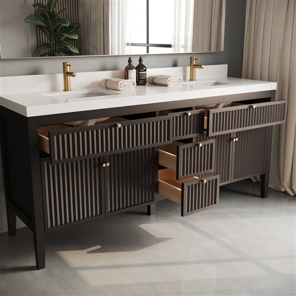 Urban Woodcraft Davos 72-in Double Espresso Vanity