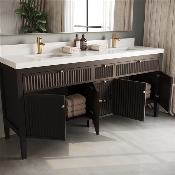 Urban Woodcraft Davos 72-in Double Espresso Vanity
