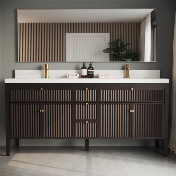 Urban Woodcraft Davos 72-in Double Espresso Vanity