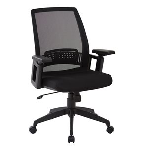 Work Smart Black Adjustable Height Swivel Mesh Back Office Chair